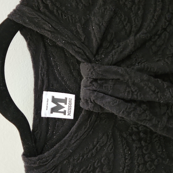 M Missoni Textured Knit Black Sweater Dress size US 4/ Italian 40 - Picture 2 of 7